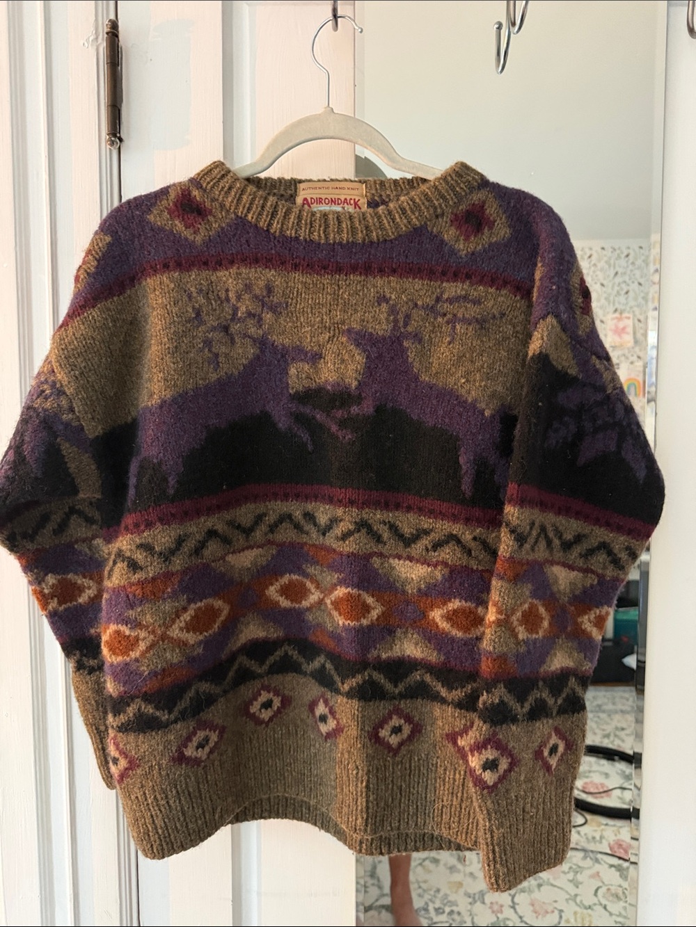 Adirondack reindeer Patterned Wool Sweater